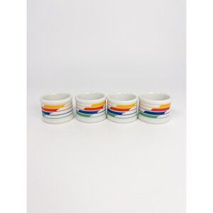 Studio Nova vintage Hi-Fi rainbow ceramic napkin ring holders